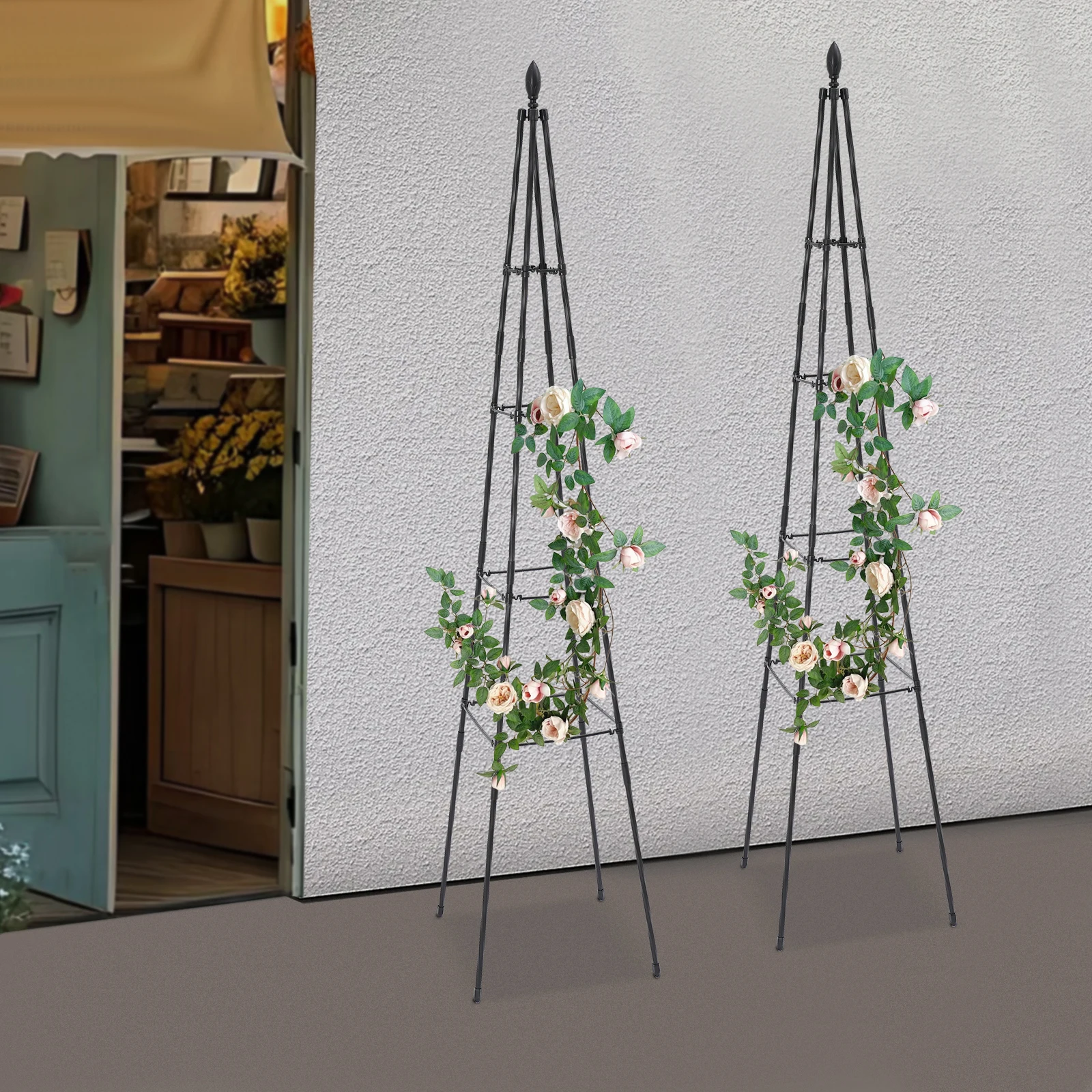 YIYIBYUS 2 Pezzi Pianta Arrampicata Giardino Traliccio Pianta in Vaso di Supporto per Verdure Telaio
