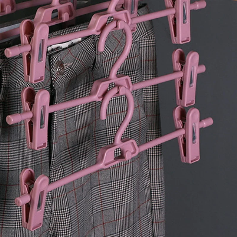 رف بنطلون مع مشبك بلاستيكي قابل للتعديل لخطاف التنورة يوفر مساحة رف الملابس قادر على ربط الملابس الداخلية-ABUA #3