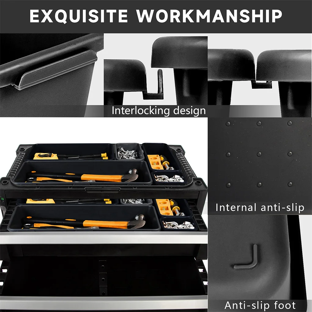 36PCS Organizzatori per cassetti da scrivania Interbloccati Organizzatore per utensili poco profondi Divisori per vassoi Cassetta degli attrezzi Contenitori per contenitori