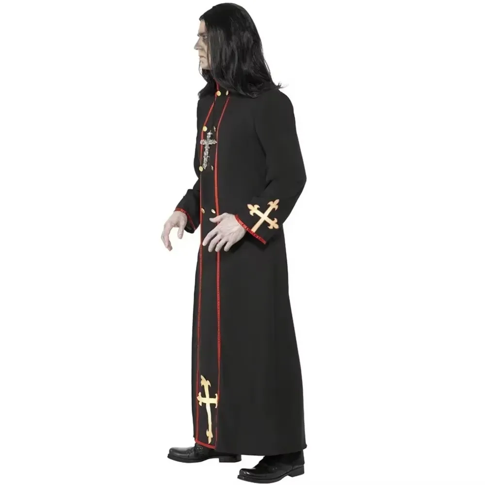 New Terror Father Black Robe Cosplay Missionary Pastoral Costume Drama Stage Performance Costume