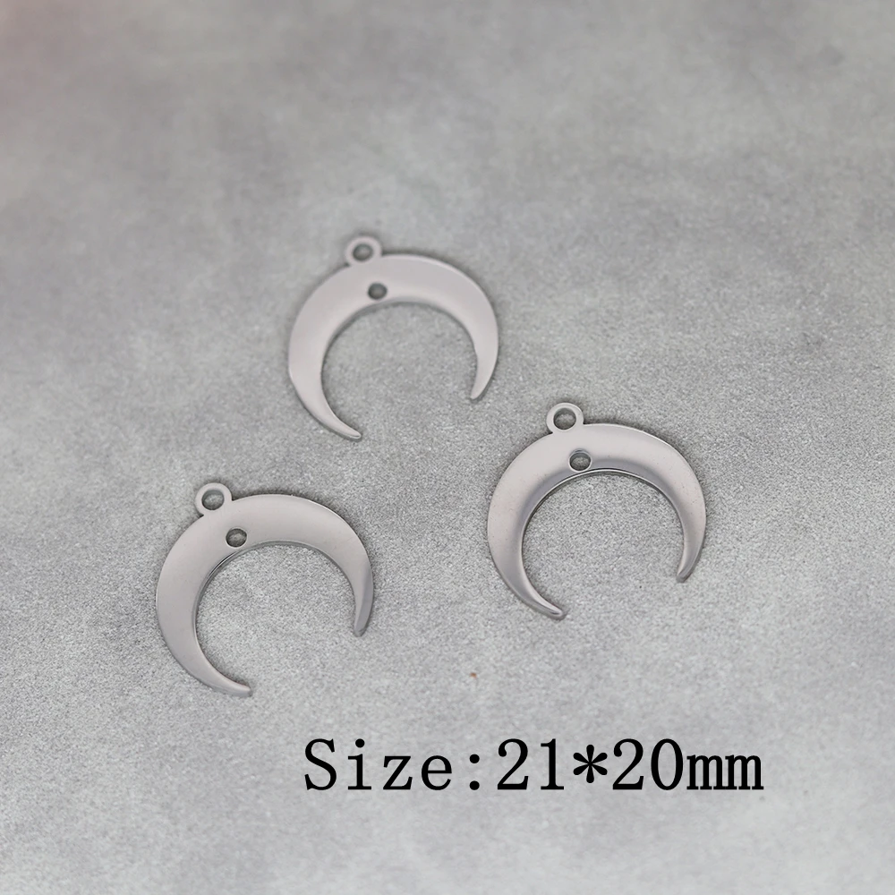 3 pièces croissant de lune ajustement bricolage glands boucle d'oreille collier en acier inoxydable pendentif breloques pour la fabrication de bijoux couleur or bricolage accessoires