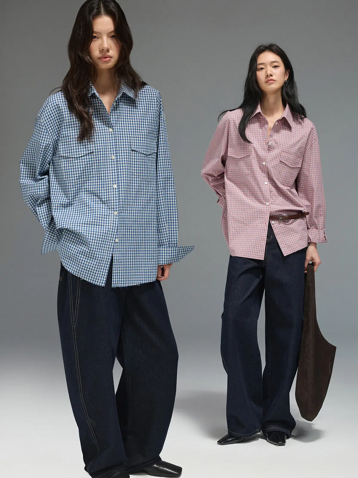 

Женская премиум-рубашка JUSLIN Spring Sle свободного кроя с длинным рукавом, из чистого хлопка, с двойными карманами, повседневная, модная, с узором