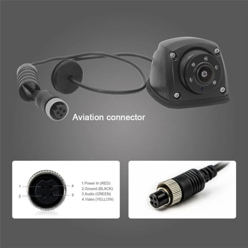 AHD 960P มุมมองด้านข้าง4Pin กล้องมองเวลาถอยหลังเชื่อมต่อการบินสำหรับรถบรรทุก Camper BUS AHD 960P ส่วนประกอบชิ้นส่วนอุปกรณ์เสริมรถยนต์