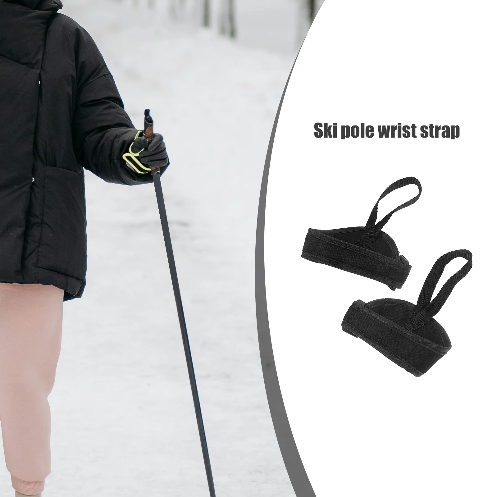 

1Pair Polyester Ski Pole Wristband Adjustable Strap Trekking Pole Binding Band Outdoor Gear Wristband Ski Strap