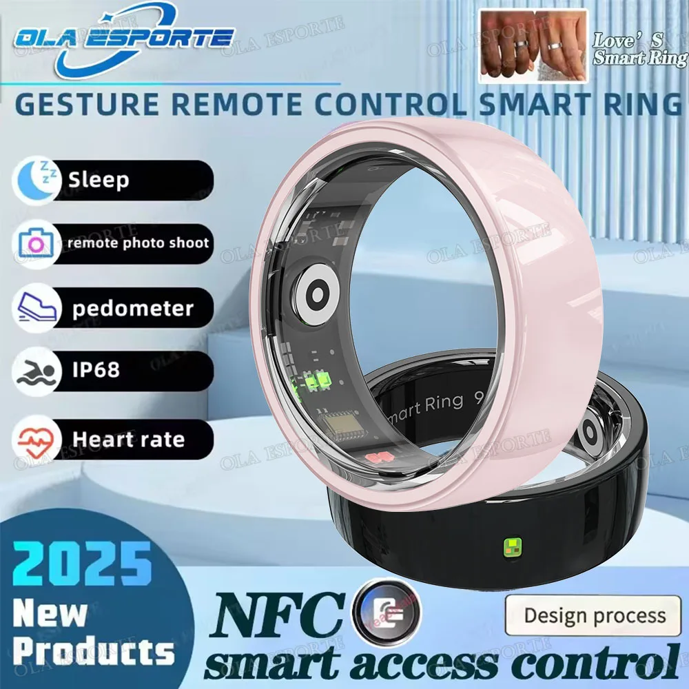 

NEW NFC Smart Ring Gesture Operated Camera Video Ring Men Women Heart Rate and Blood Oxygen Monitor 5ATM Waterproof Sport Ring