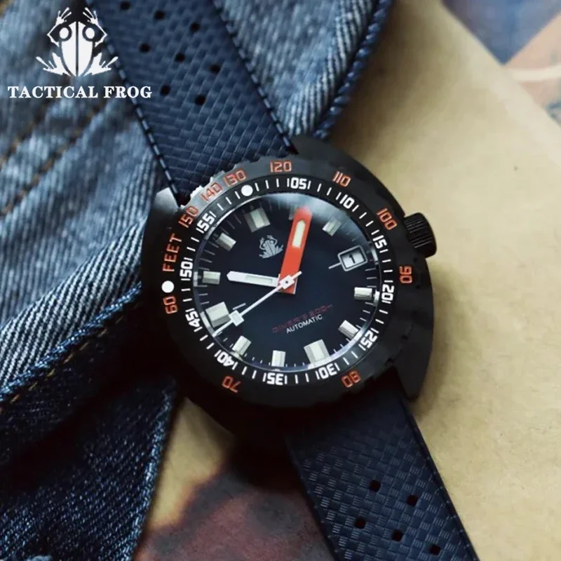 Tactical Frog SUB 300T Diver Men's Watches NH35A Movement Black PVD Case Sapphire Crystal 20Bar Waterproof C3 Super Luminous view 3