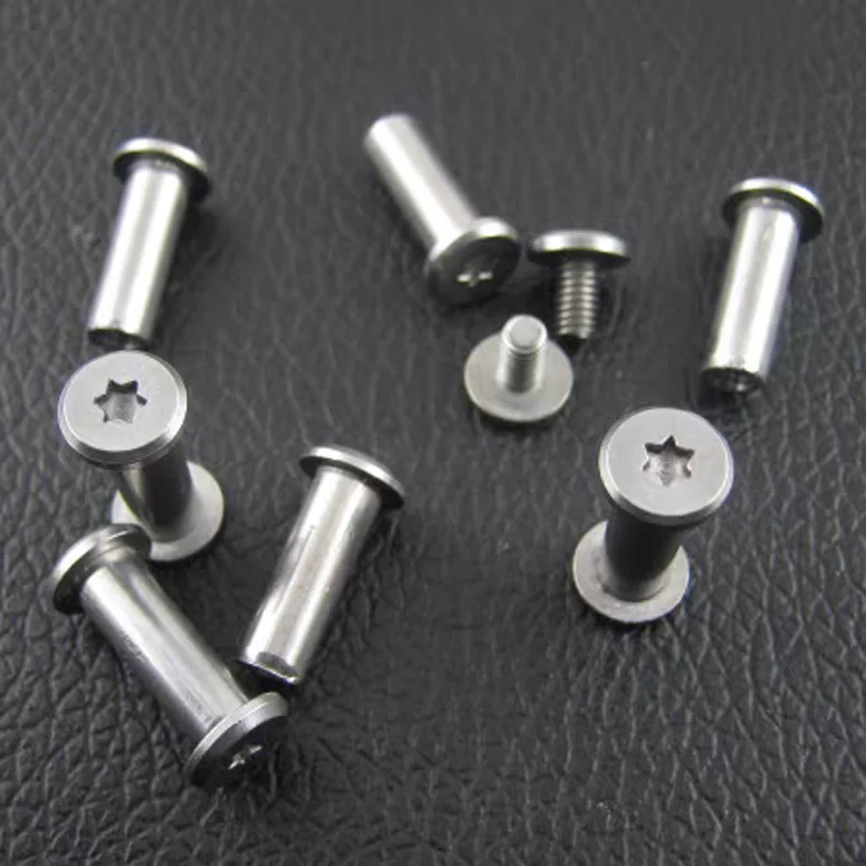 Image of 12 Stück Edelstahl-Messergriffschrauben für die Herstellung von DIY-Griffschrauben, Schaftverriegelungsnieten, Messer, Pflaumenkopf-Schaftschrauben