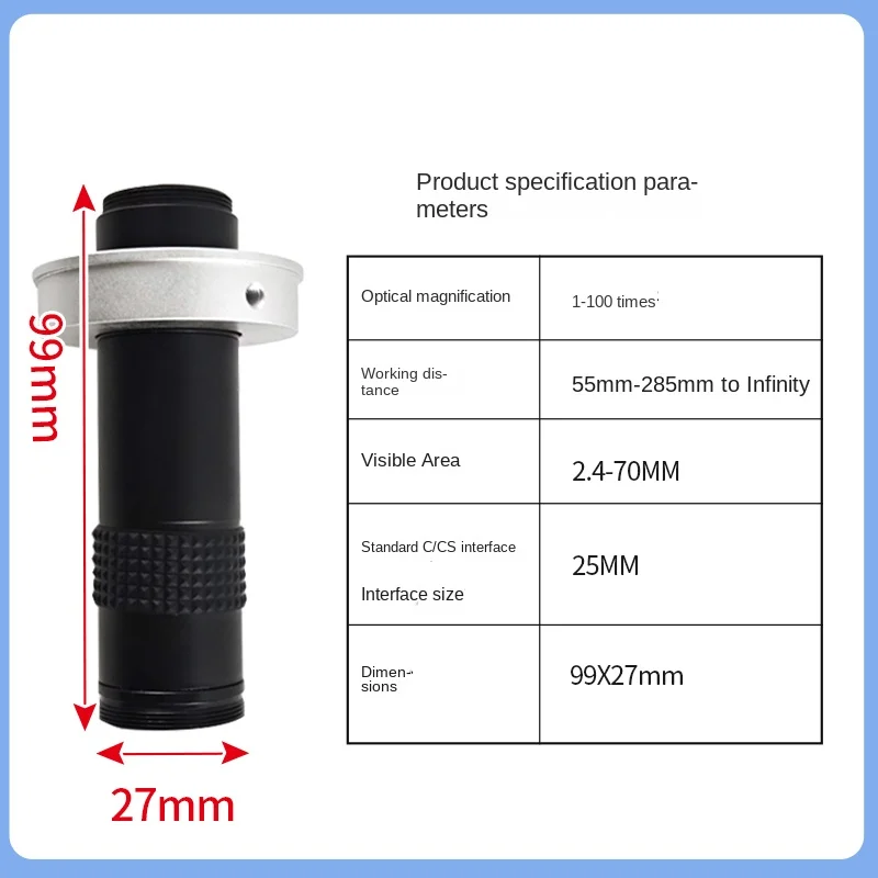 High magnification wide-angle microscope 0.7X-4.5X continuous zoom single tube optical lens C interface