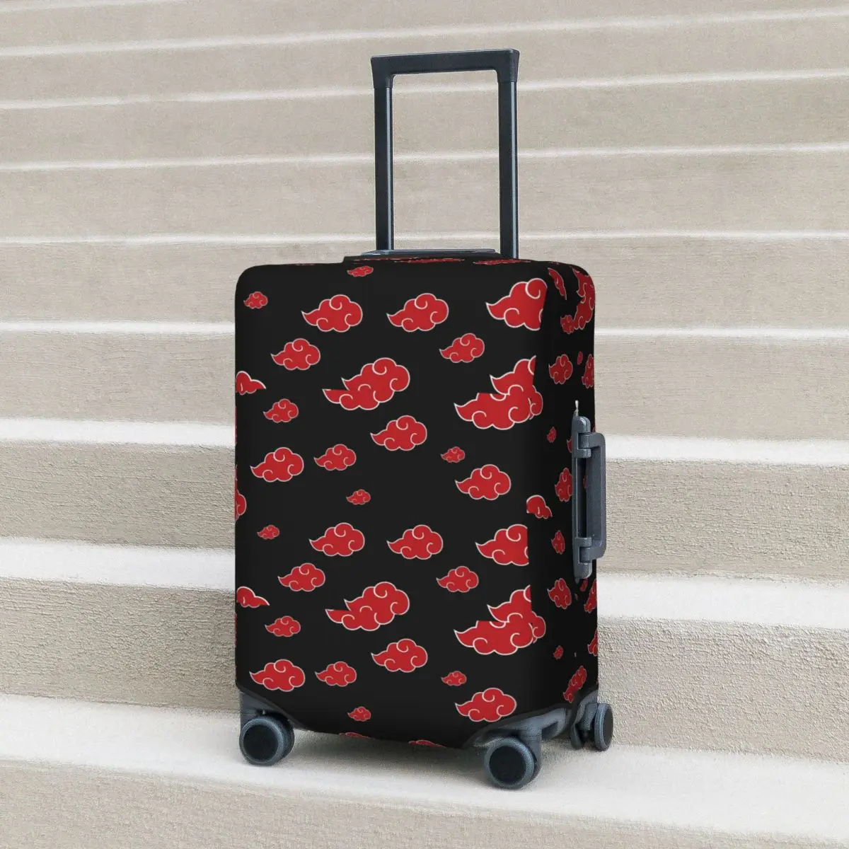 

Black And Red Cloud Suitcase Cover Protection Elastic Trip Luggage Protector Covers for 18-32 Inch