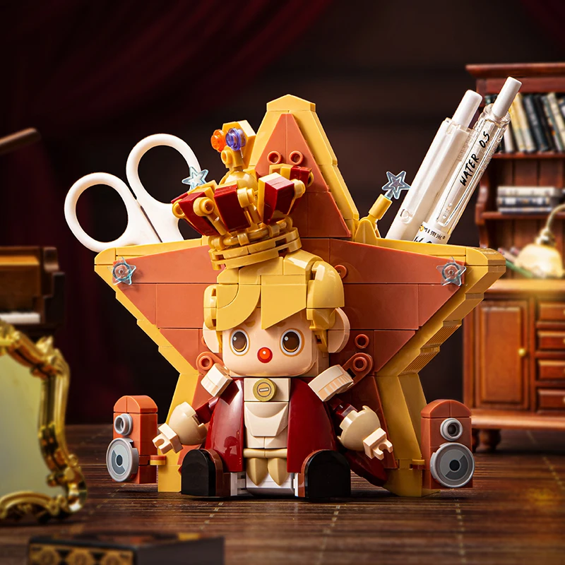 Princess Yaoguang Building Blocks Pen Holder Puppet Prince Assembled Desktop Ornaments Educational Toy Model Birthday Gift