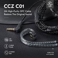 CCZ C01 2M High-purity OFC Cable Restore the original sound 4-strand of 4N OFC braided twisted Cable