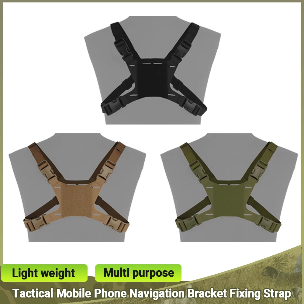 

Chest Mount Harness Strap Portable Chest Fixed Phone Clip Holder Lightweight Airsoft Paintball Accessories for MB-03