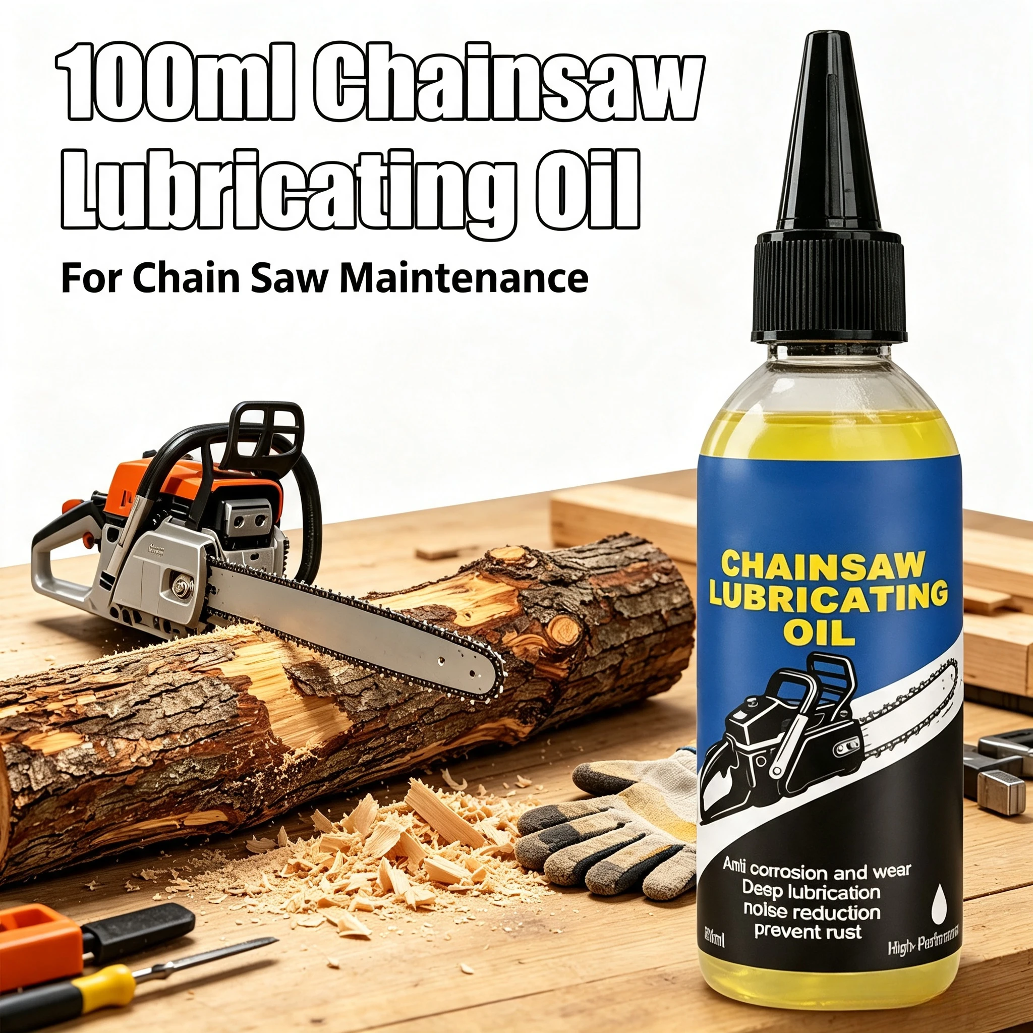 Long Lasting Chainsaw Chain Lubricant 100ml Anti Corrosion Rust Protection Oil for Bicycle Motorcycle Hedge Trimmer Garden Use