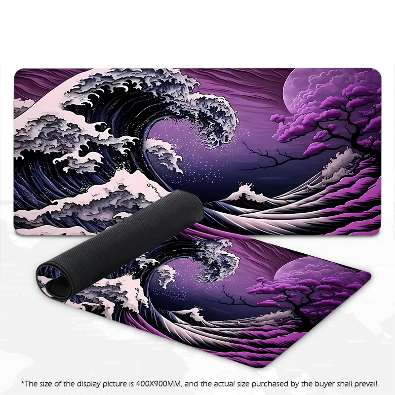 

Japan Kanagawa Julang Large Game Mousemats Purple Art Mousepads Gamer Keyboard Mousemat Natural Soft Rubber Computer Desk Pad