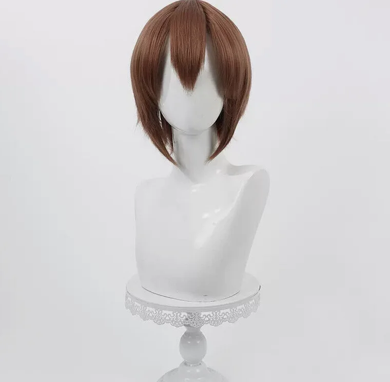 Pelucas de Cosplay My Deer Friend Nokotan Noko Shikanoko, pelo sintético marrón de 35cm