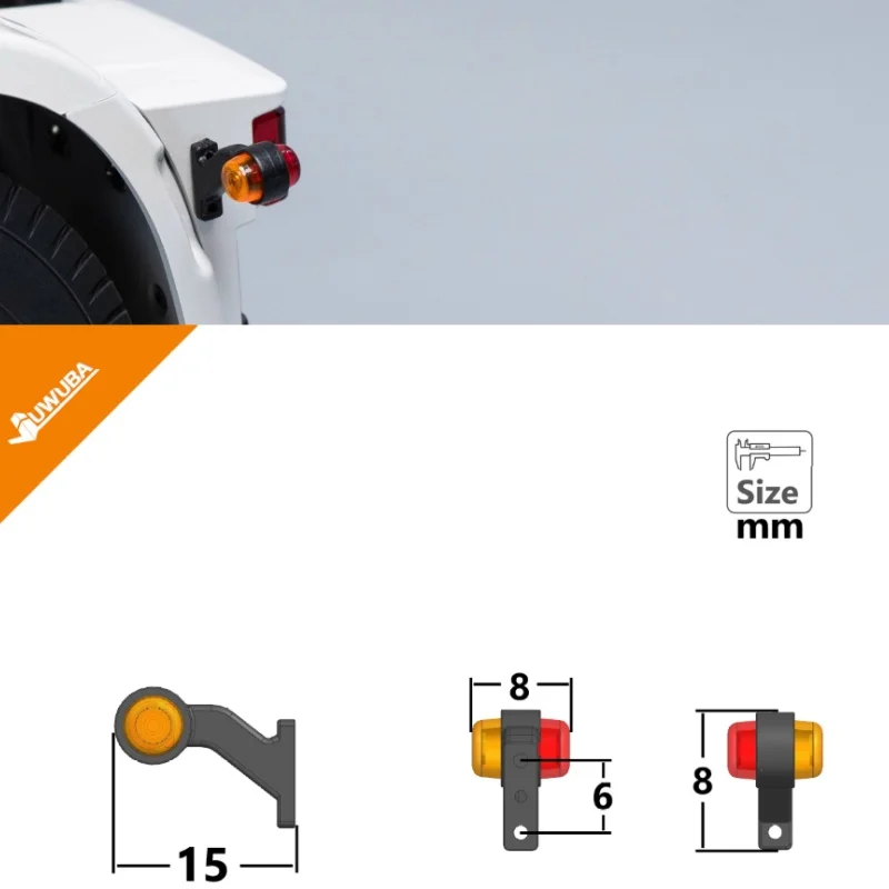 

2pcs LED 3V Width Indicator Light Side Lights for 1/14 Tamiya RC Truck SCANIA 770S R620 VOLVO BENZ Arocs MAN TGX Rc Accessories