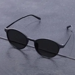 Ultralight Rubber Titanium Round Frame Prescription Sunglasses Men Woman Polarized Driving Anti-Glare Diopter 0  -0.75 To -6.0