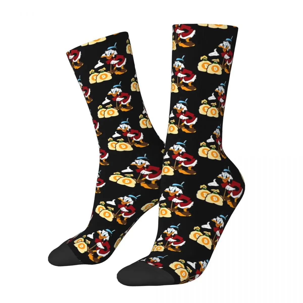 Happy Funny Picsou Save Bitcoin Classique Vintage Harajuku Disney Hip Hop Novelty Pattern Crew Crazy Sock