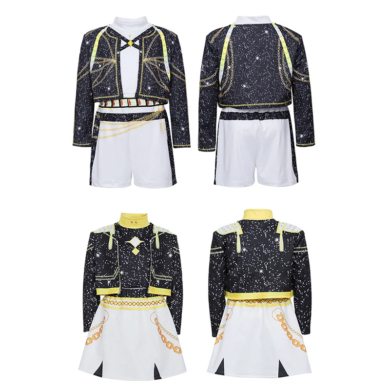 ชุดเสื้อผ้าเด็กอนิเมะ K-Pop Demon Hunters ชุดคอสเพลย์ลายการ์ตูนวงเกิร์ลกรุ๊ป Kpop ชุดร้องเพลง ของขวัญ