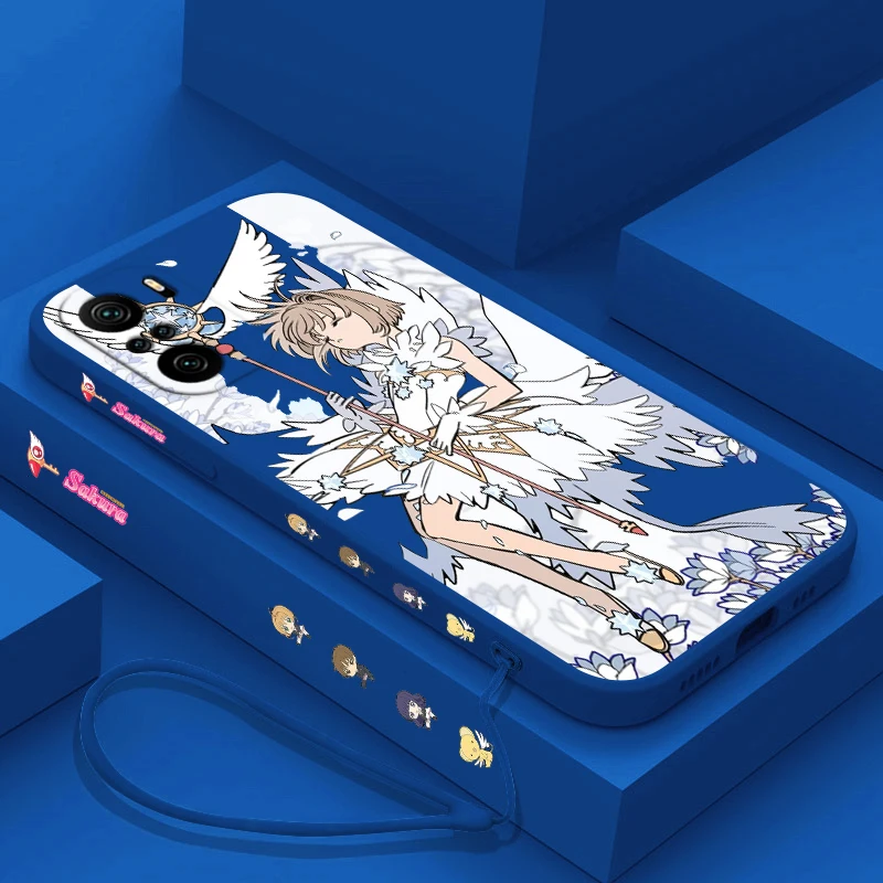 Cardcaptor Sakura For Xiaomi Redmi Note 13 12 12Pro 11 11S 11T 10S 10 Pro Plus 5G Liquid Left Rope Phone Case