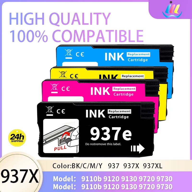 937 937E 937XL Ink Cartridge Compatible for HP OfficeJet Pro 9110B 9120B 9130B 9720 9730 9110E 9120E 9130E 9720E 9730E Printer