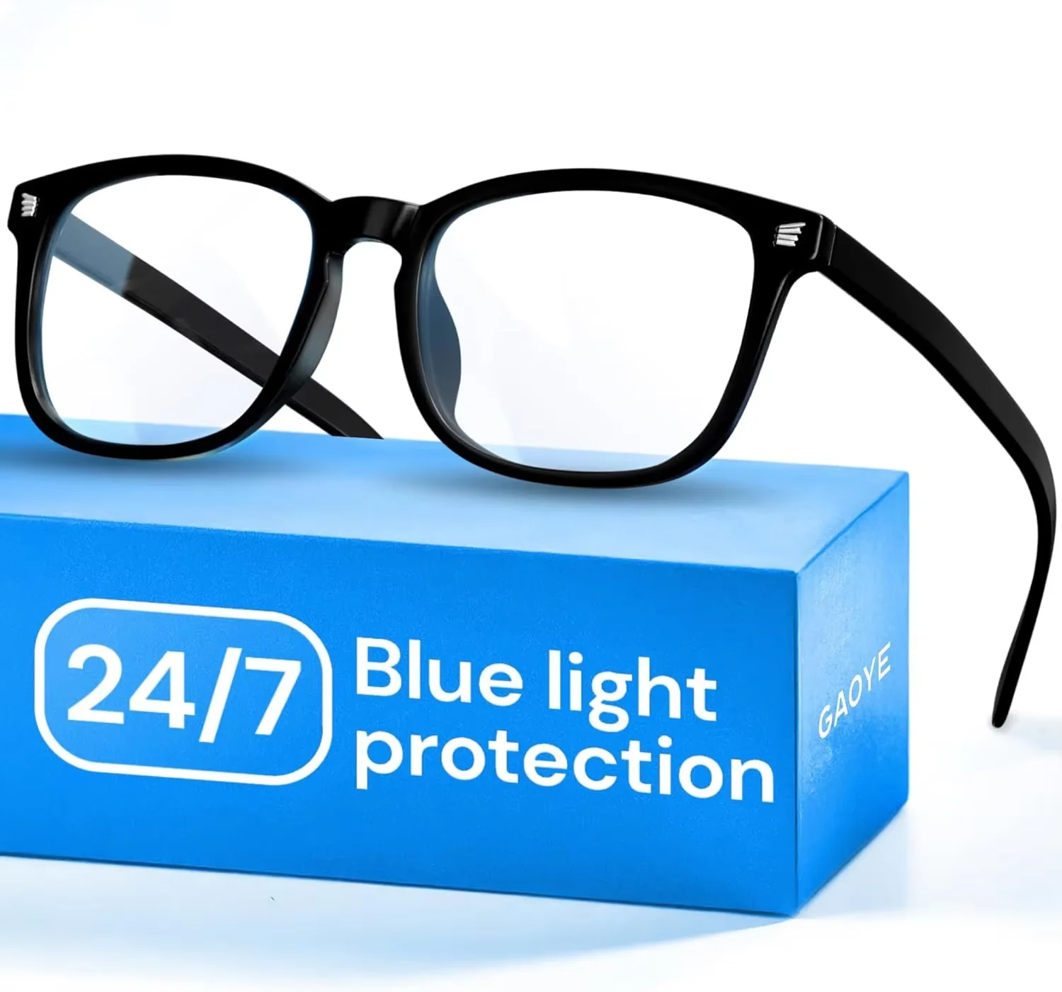 Gaming Glasses Blue - ブラックブルーライトカットメガネ コンピューター＆ゲーム用 - 紫外線防止レンズ、傷つきにくい＆快適フィット