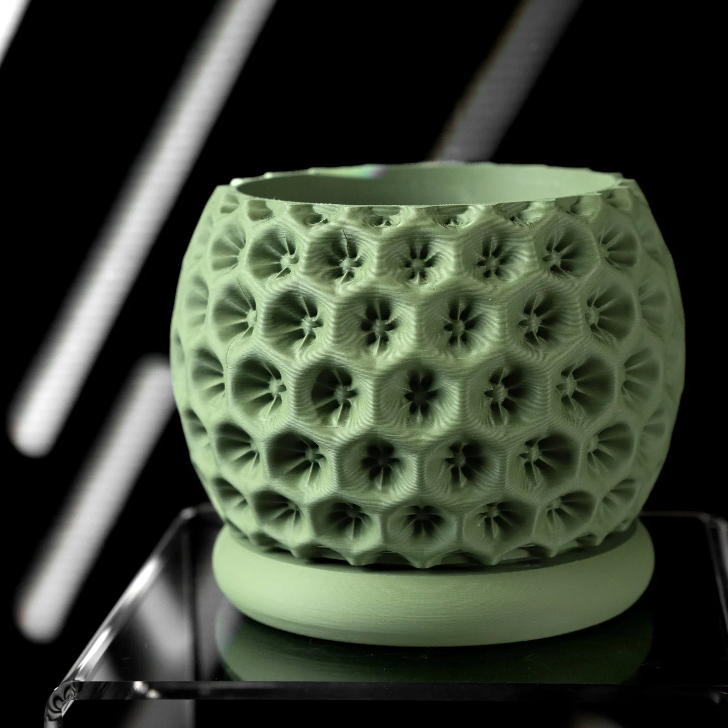 

Modern minimalist 3D printed flower pots - biodegradable planters for home decoration, eco-friendly sustainable gifts (Starry)
