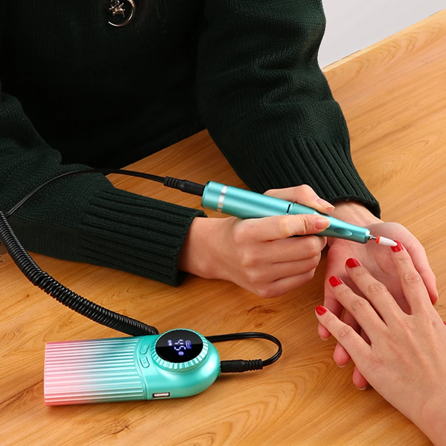 45000 obr./min wiertarka do paznokci elektryczny przenośny pilnik do paznokci akumulatorowa szlifierka do paznokci do paznokci żelowych polerowanie do domowego salonu Manicure