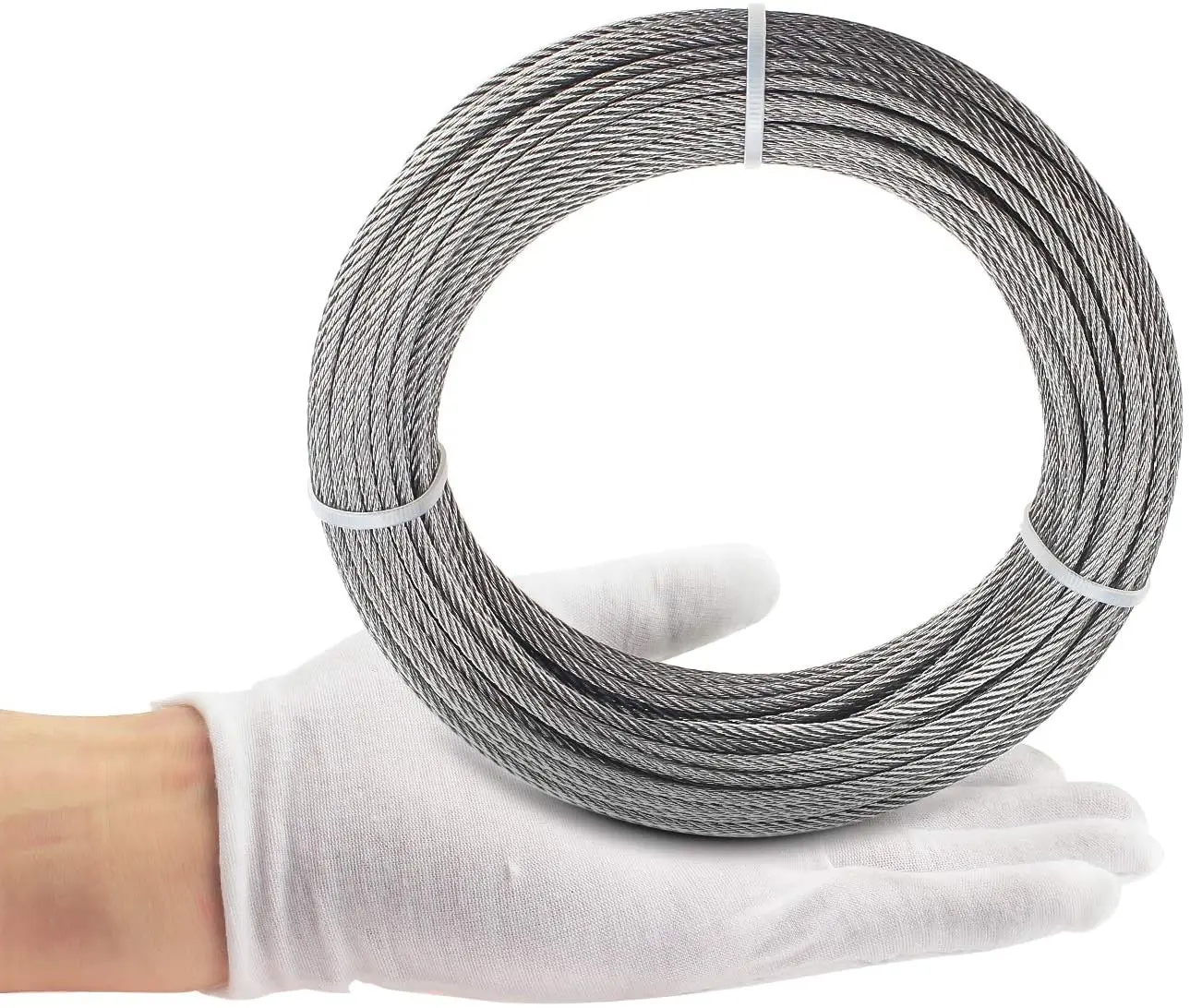 30 Meter/100 Feet 3MM 1/8\'\' Diameter Rustproof Stainless Steel 316 Grade 7X7 Wire Rope Cable Clothesline with Cutter