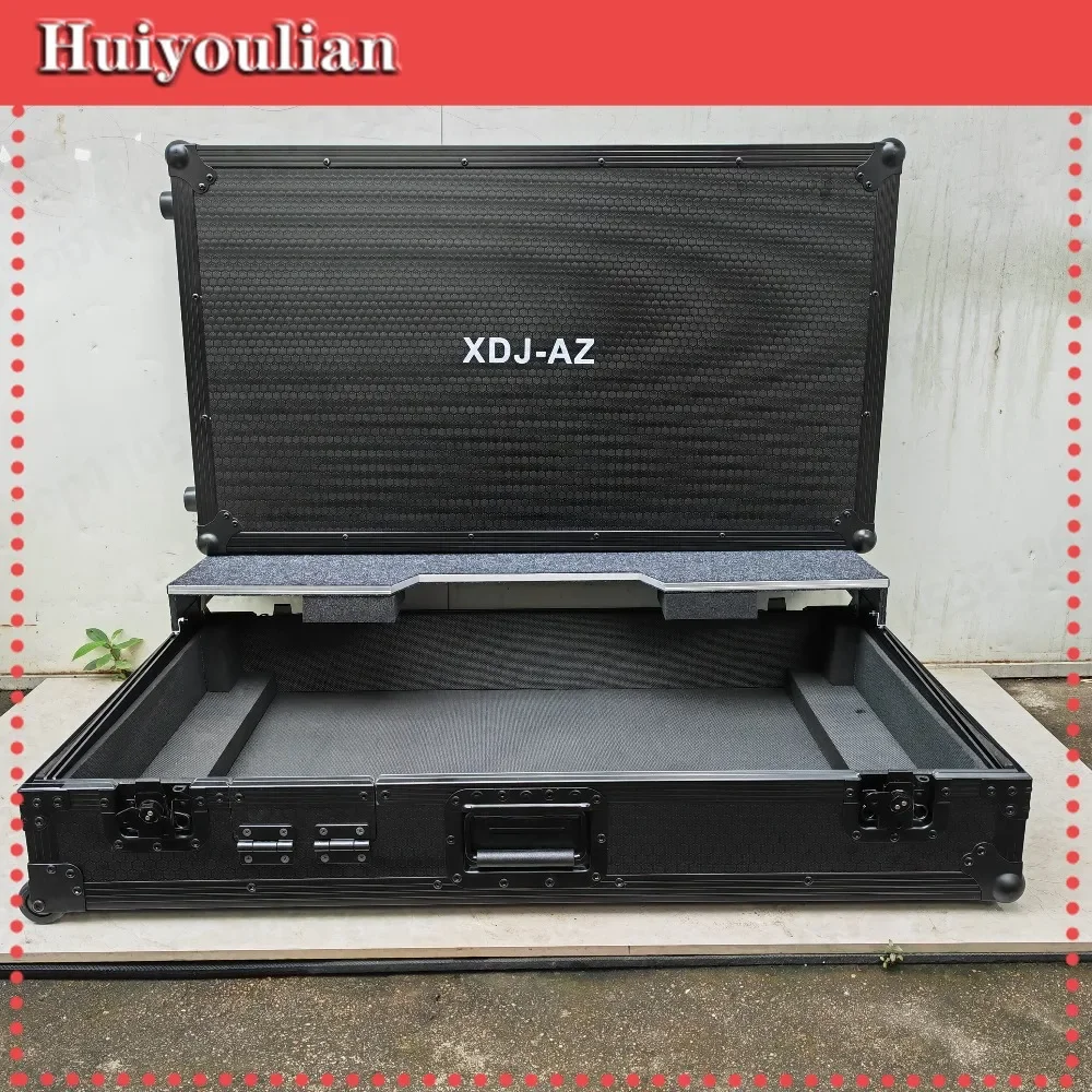 Flight Case for XDJ AZ with Gliding Laptop Shelf Full Screen Access Clear View with Wheels