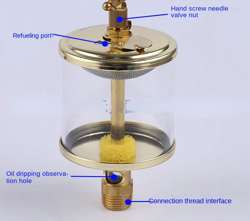 Corrosion Resistant High Temperature Resistant 250 Degrees Tempered Glass Needle-Valve Oil Cup 7940.6/Gb1158