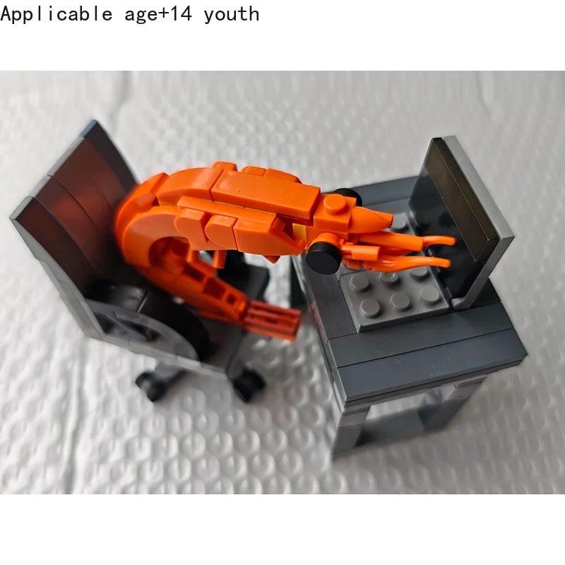 MOC ビルディングブロックエビモデルフィギュア、パズルアセンブリ、男の子と女の子のランダムミックス、インターネットセレブのクリエイティブパロディ