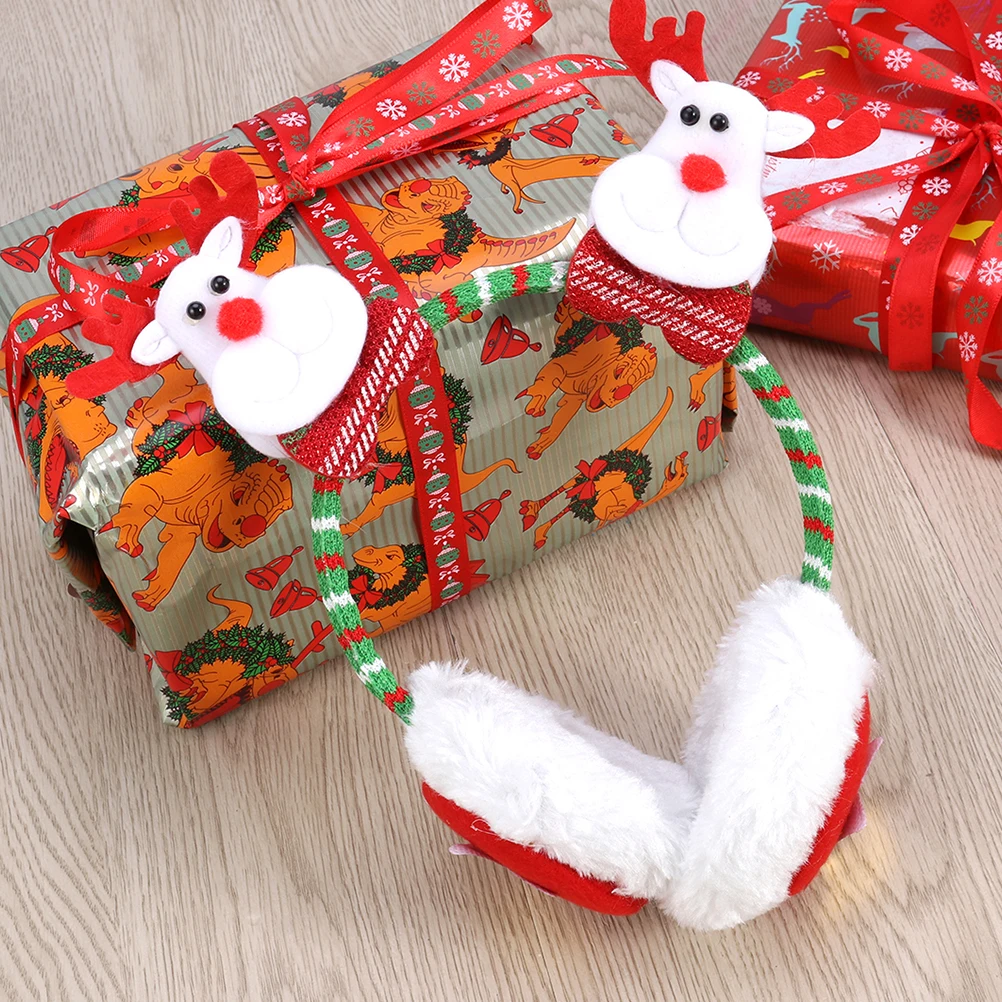 

3pcs Christmas Headband Ear Muffs Winter Warm Cartoon Earmuffs For Girls Women Cute Headband Ear Covers Creative Gift