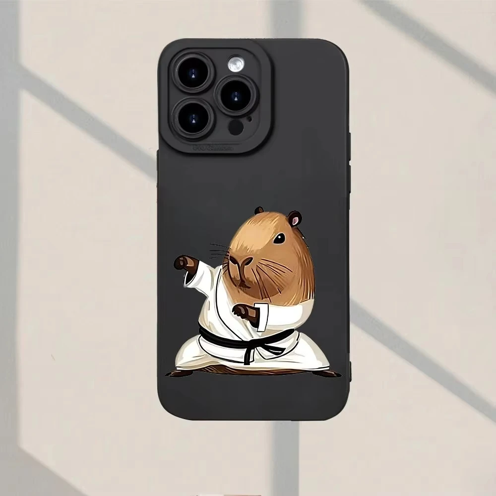 Karate pattern with capybara design suitable Phone Case For Samsung S25 FE S24 Plus S23 Ultra S22 S21 anti drop and shockproof