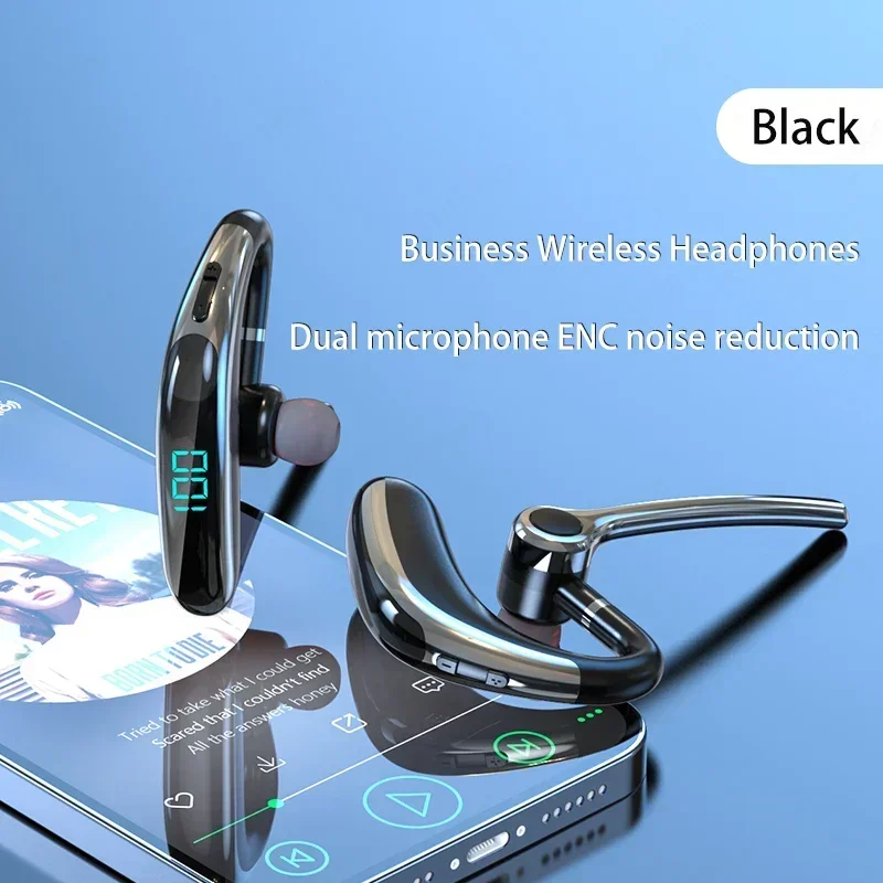 Fone de ouvido sem fio bluetooth fones com microfone enc cancelamento ruído handsfree falando fone negócios auriculares condução