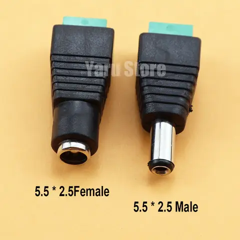 DC welding free connector 12V 5.5 * 2.5mm male and female power plugs for monitoring cameras