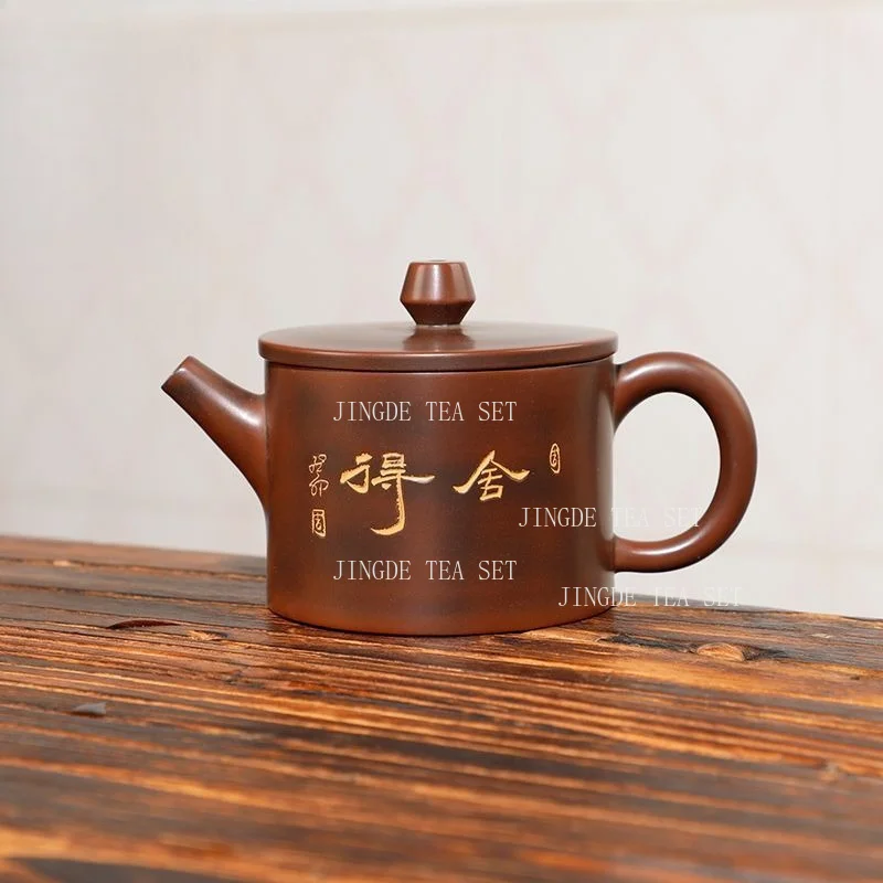 170ml Vintage Qinzhou Nixing Clay Teapot Antique Copper Glaze Hanwa Pot with 