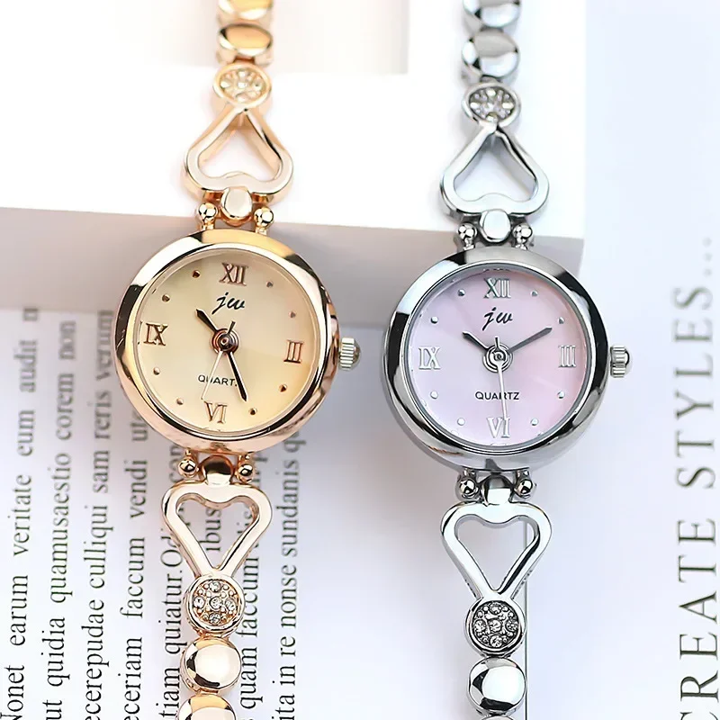

Fashion Women's Small Quartz Watches Love Heart Simple Female's Bracelet Watch Ladies Wristwatch Clock
