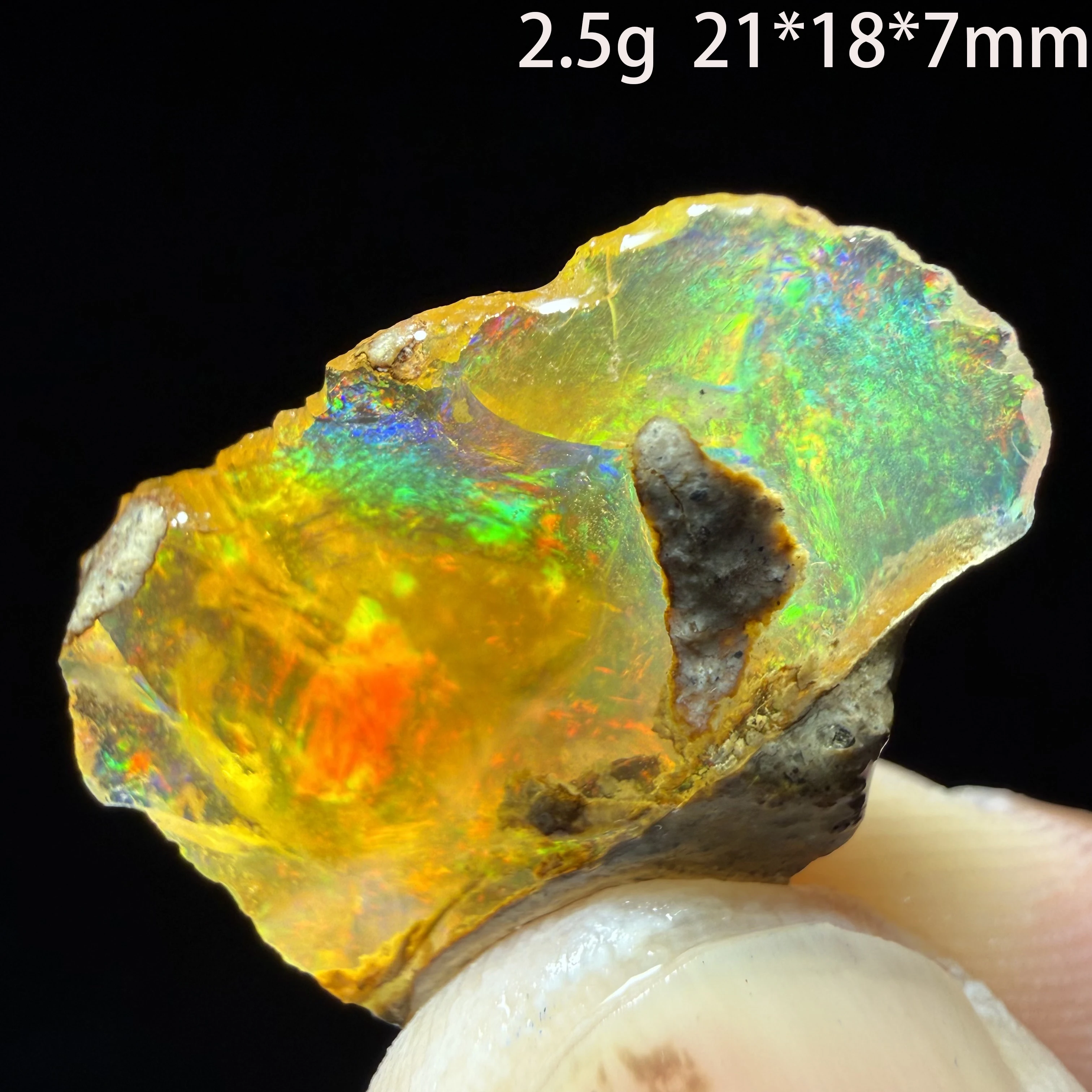 Opale d'Éthiopie Naturelle Colorée - Pierre Minérale de Guérison, Cristal Gemme - Activation par l'Eau et Émission de Lumière A2-2-12
