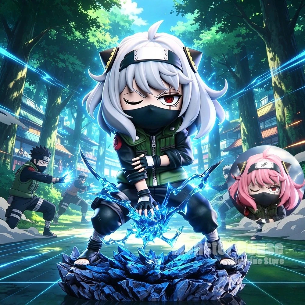 19cm/7,48 Zoll Anime-Figur Anya Forger Cosplay Hatake Kakashi Actionfiguren PVC-Statue Sammlermodell Spielzeug Geschenke
