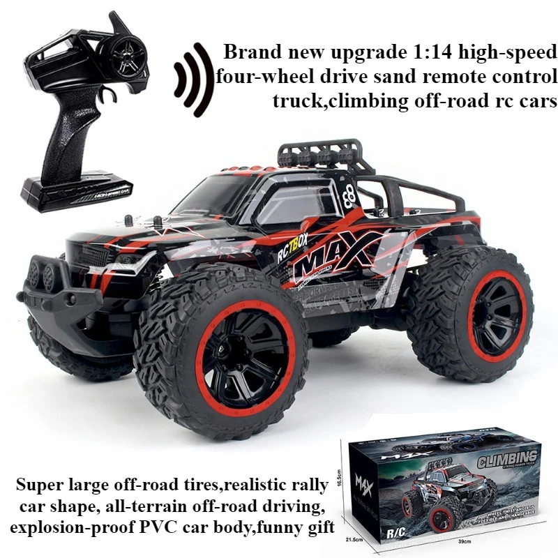 

Игрушечный автомобиль Kawaii, забавный подарок-1:14, высокоскоростной 4WD радиоуправляемый грузовик, альпинистские внедорожные радиоуправляемые автомобили, автомобиль с дистанционным управлением, грузовик-монстр, игрушки для мальчиков