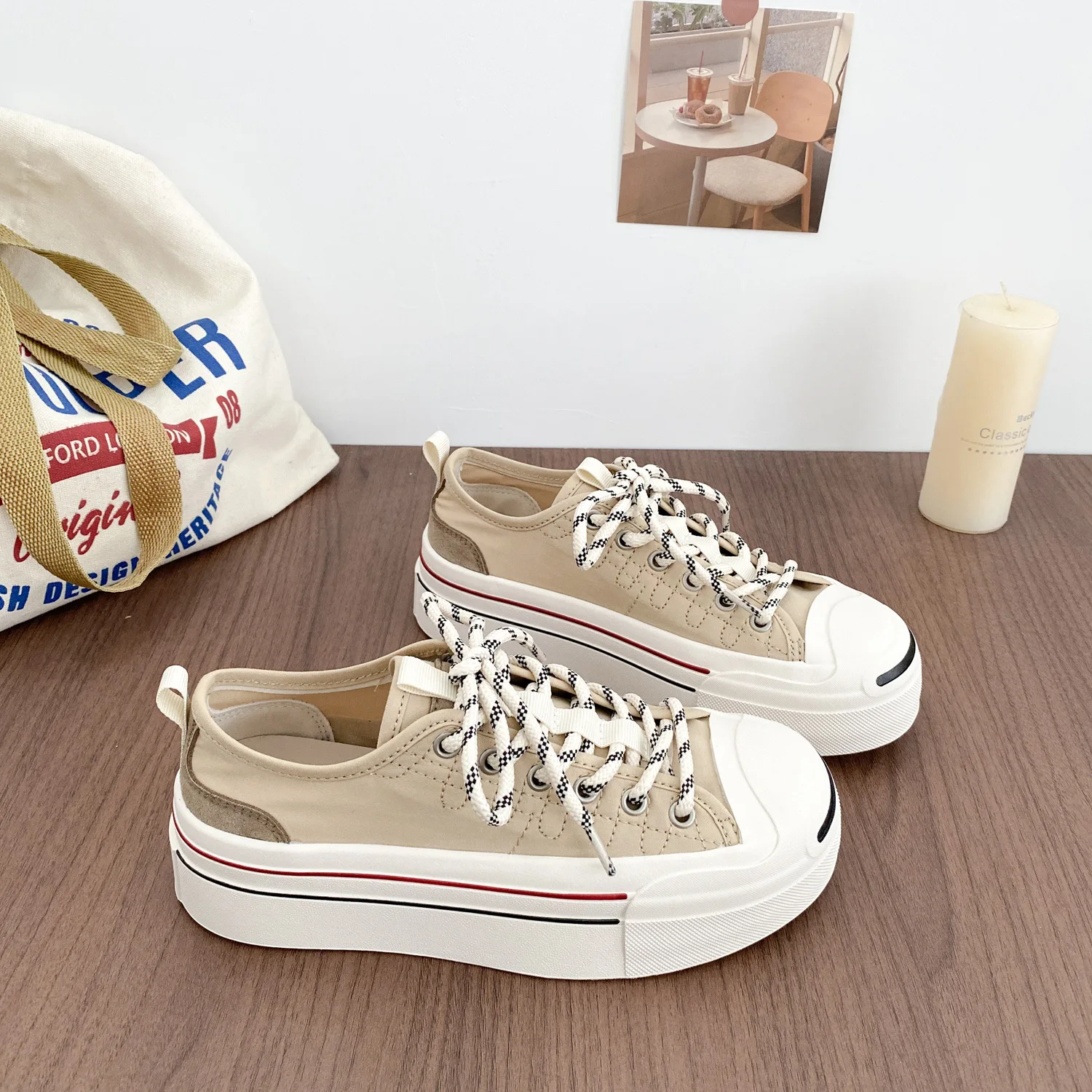 Nouvelles baskets en toile rét - Platform Sneakers Chunky avis et prix