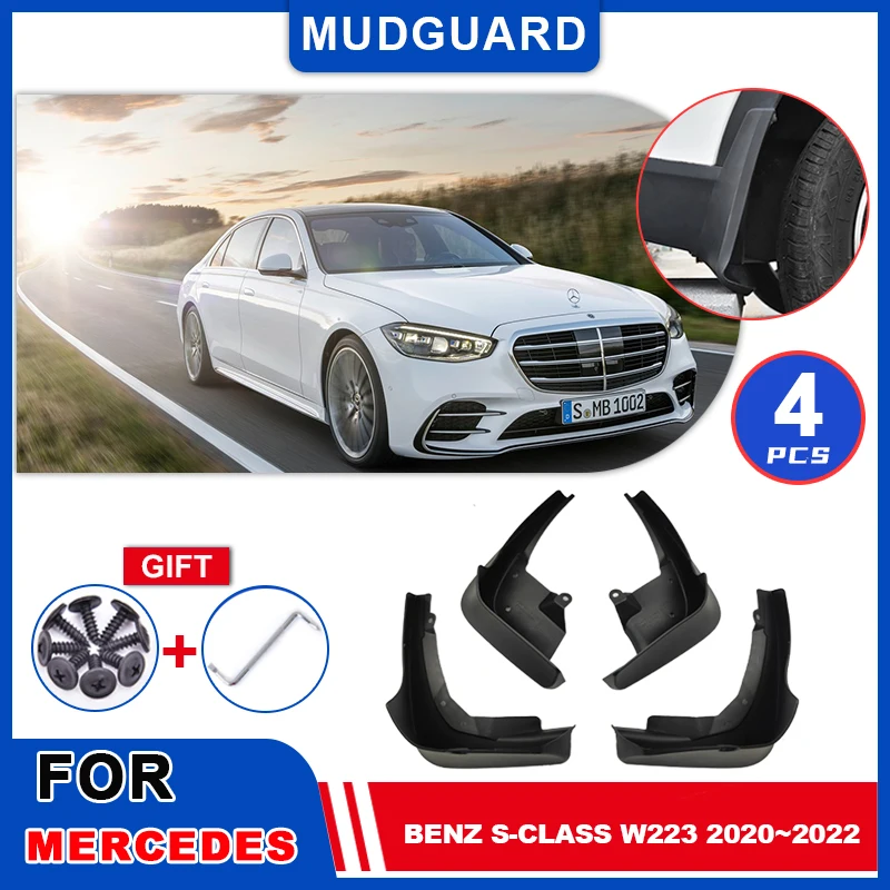 Mudguards For Mercedes-Benz S-Class W223 Sports 2020~2022 Mudflaps Fender Flap Splash Guards Cover Car Styline Wheel Accessories