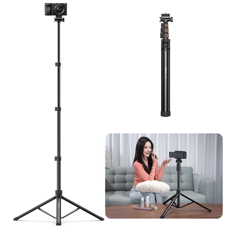 Ulanzi 1.6m Extendable Tripod with Universal 1/4'' Screw for DSLR Camera Smartphone Fill Light Microphone Projector Tripod