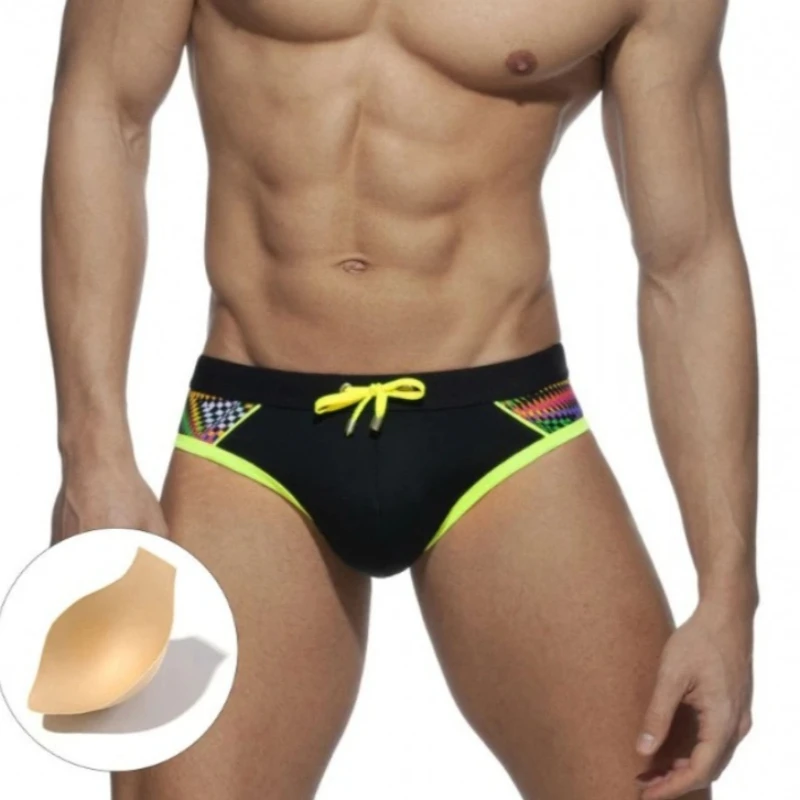 Summer Swimming Briefs Sexy Gay Low Waist Bikini Swimwear Men Quick Dry Breathable Swimsuits Swim Trunks Surfing Beach Shorts
