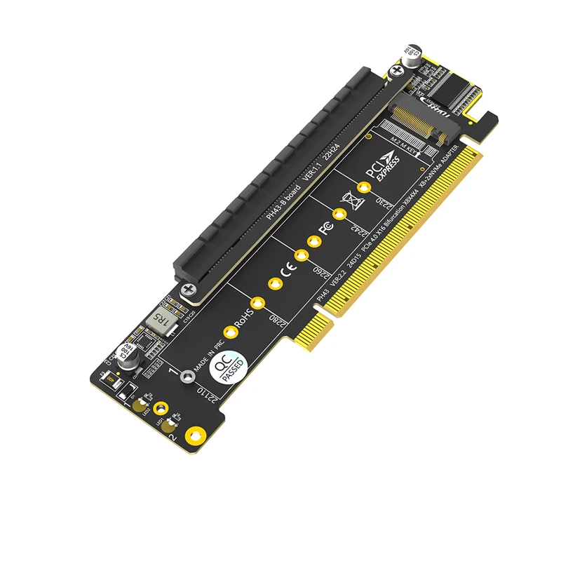 

For Dual NVME M KEY to PCI-E 4.0 16X PCI Express M Key PCIe4.0 X16 X8 Signal Slot Riser Card Motherboard SSD Support Bifurcation