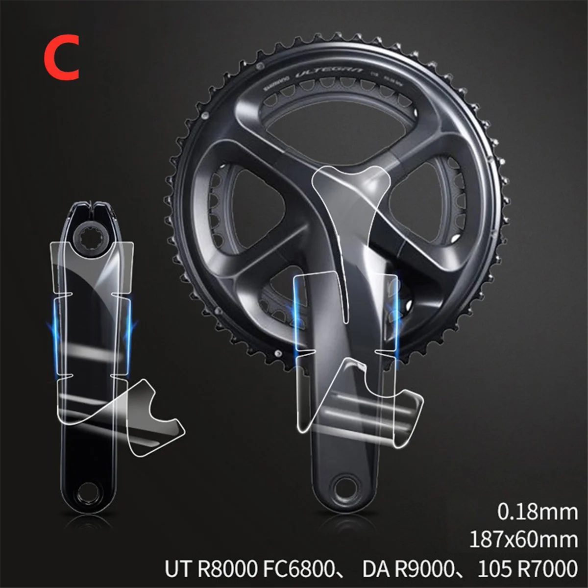 Bike Crank Protective Film Cover TPU Film Anti-Collision Crank Clear Sticker for UT R8000 FC6800/DA R9000/105