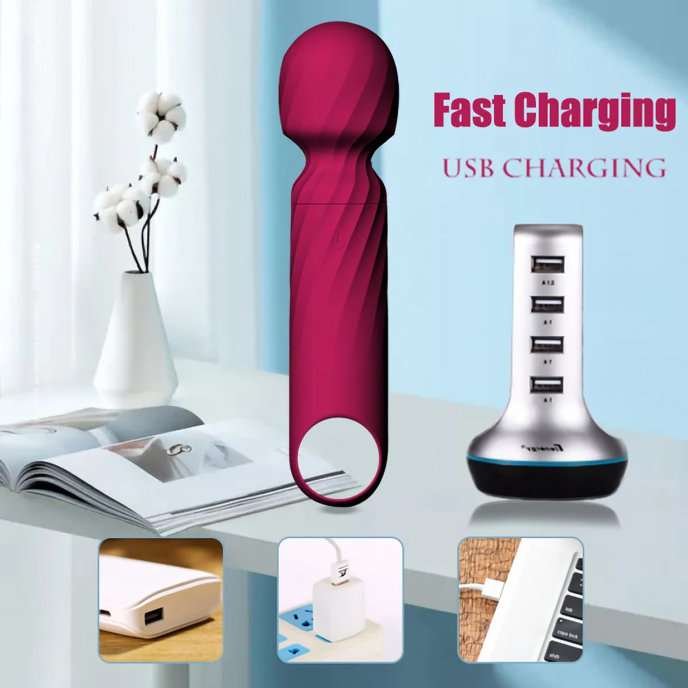 Powerful Automatic MiNi Dildo Vibrators Sex toys for Women 12 Speeds Sex Machine Magic Wand USB G Spot Masturbator Adult Sextoys