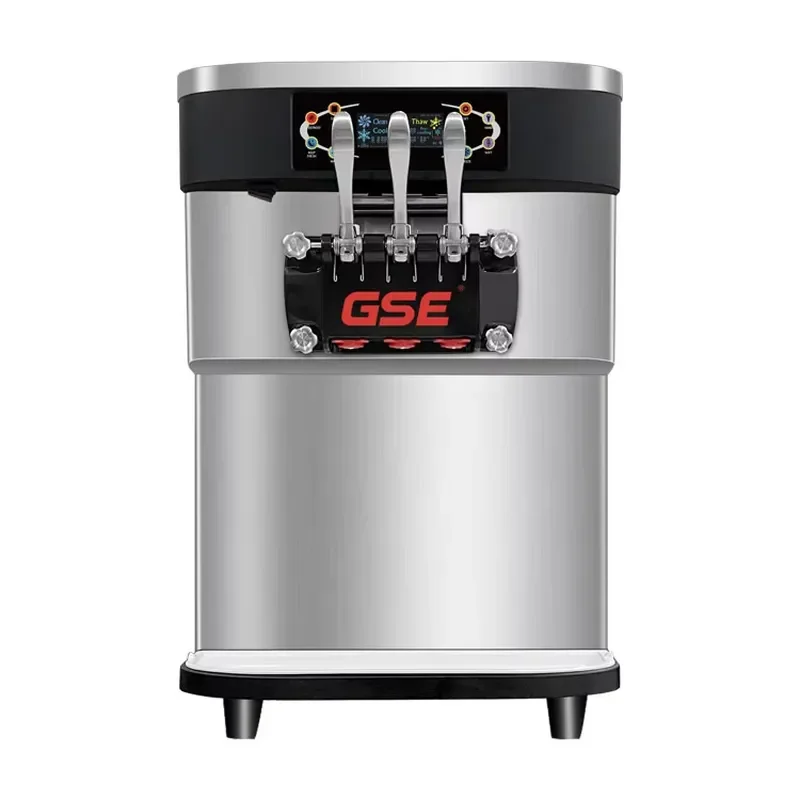 Commercial Countertop Soft Ice Cream Maker 20-28L/H with for Embraco Compressor and Pre-cooling Desktop Design