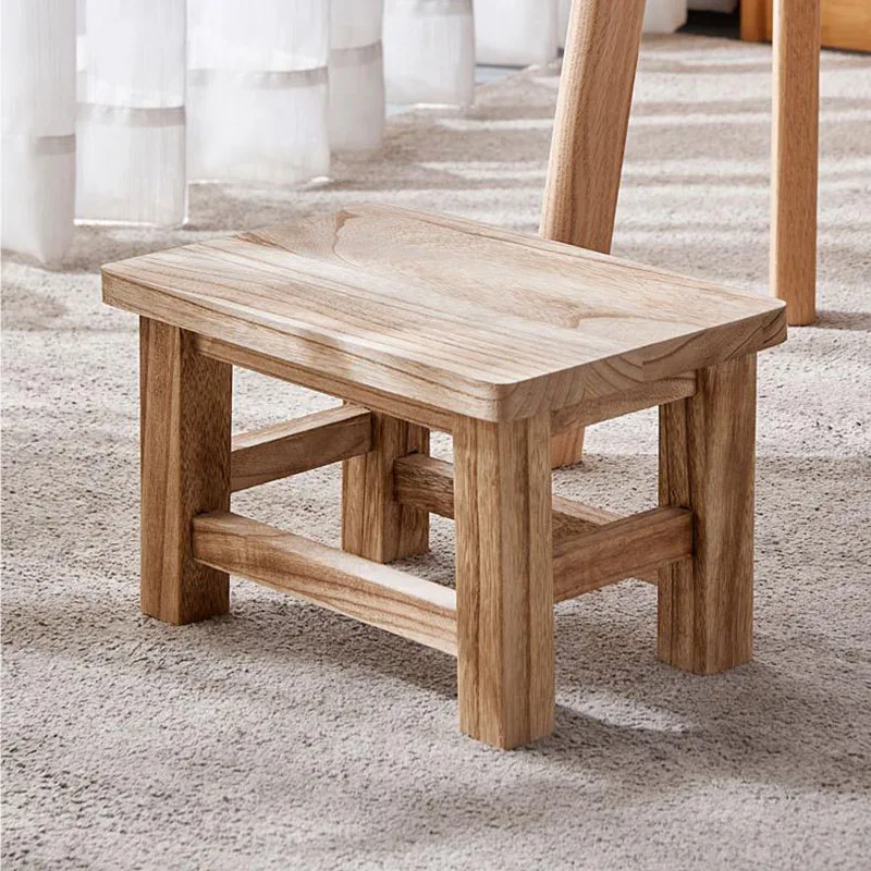 Solid Wood Stool Adult Shoe Changing Stool For Daily Household Kitchen Bathroom Living Room Garden Wooden Step Stool Supplies